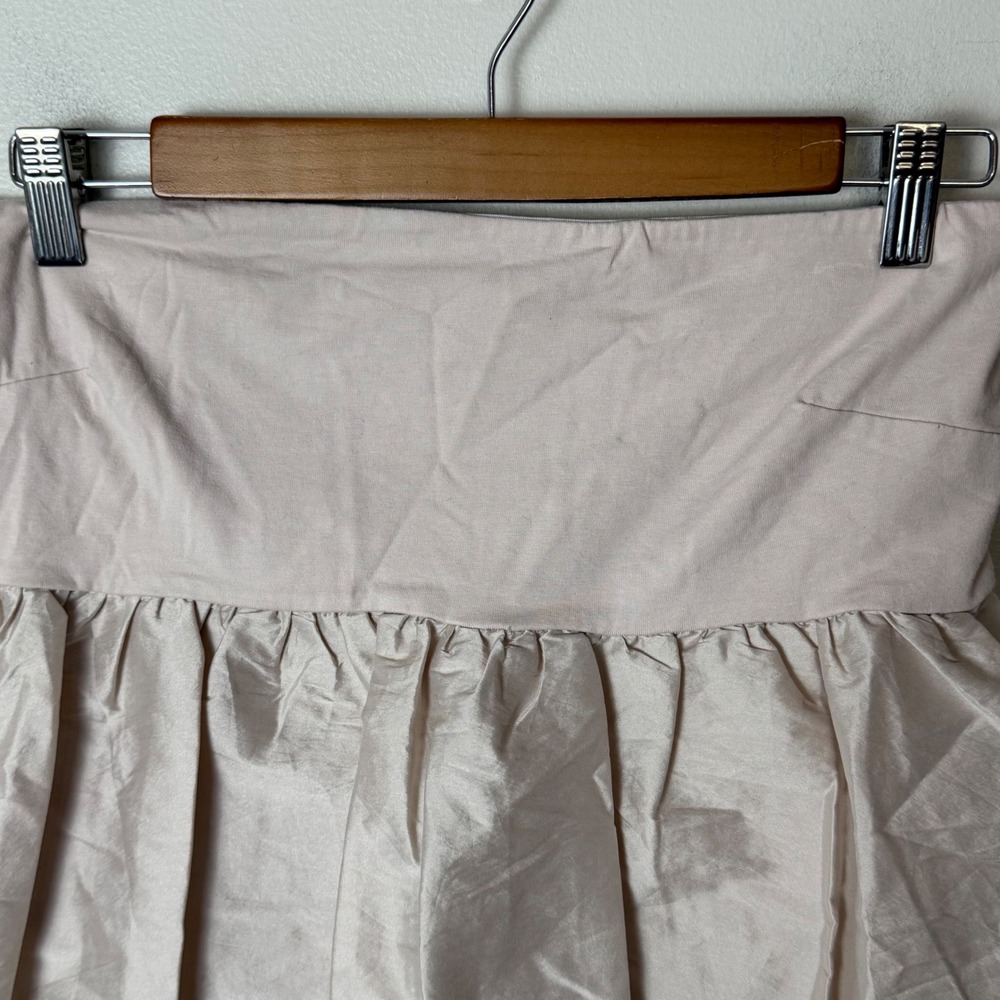 Anthropologie Neutral Bubble Hem Mini Skirt Smocked Back Size M Coquette Y2K - Picture 4 of 11